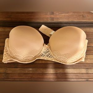 Beige Auden strapless bra in 36A